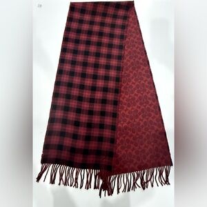 Coach Signature C Reversible Plaid Scarf